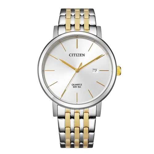 Đồng hồ - Đồng Hồ Nam Citizen Quartz BI5074-56A Màu Bạc Vàng - Vua Hàng Hiệu