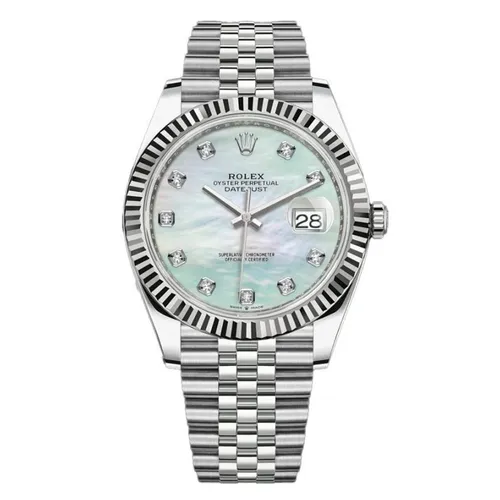 Đồng hồ - Đồng Hồ Nam Rolex Datejust 41mm White Gold/Steel MOP 126334-002 Màu Bạc - Vua Hàng Hiệu