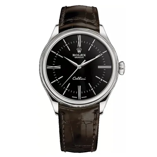 Đồng hồ - Đồng Hồ Nam Rolex Cellini Time 39mm White Gold Black Brown Strap 50509-0022 Màu Nâu - Vua Hàng Hiệu