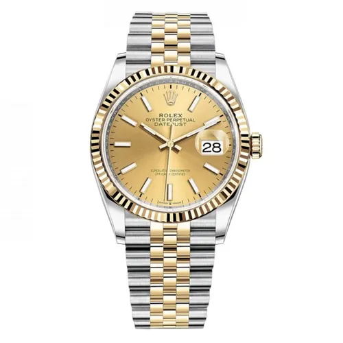 Đồng hồ - Đồng Hồ Nam Rolex Datejust 36mm 126233-0015 Yellow Dial Màu Demi (Vàng - Bạc) - Vua Hàng Hiệu