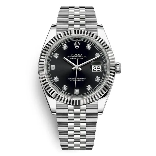 Đồng hồ - Đồng Hồ Nam Rolex Steel Datejust 41mm Black Dial 126334-0012 Màu Bạc - Vua Hàng Hiệu