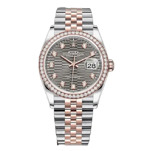 Đồng Hồ Nam Rolex Steel Everose Rolesor Datejust 36mm Grey Motif 126281RBR-0029 Màu Bạc Vàng Hồng - Đồng hồ - Vua Hàng Hiệu