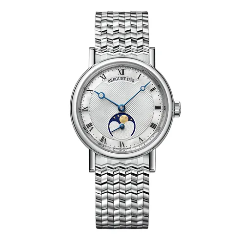 Đồng Hồ Nữ Breguet Classique Automatic Moonphase 9087BB/52/BC0 Màu Bạc