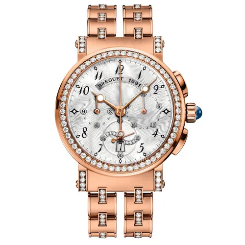 Đồng Hồ Nữ Breguet Marine Chronograph Gold Ladies 8828BR/5D/RM1/DDD0 Màu Vàng Hồng