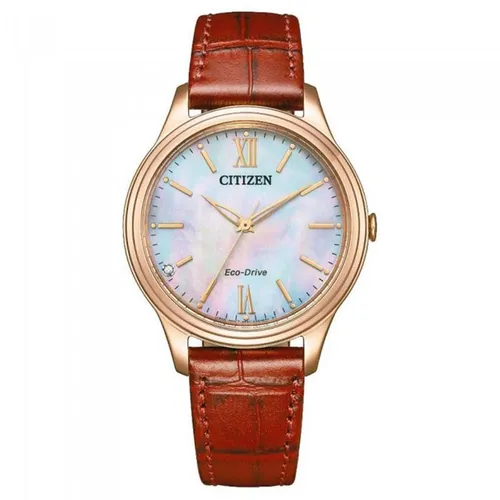 Citizen - Đồng Hồ Nữ Citizen Eco-Drive EM0419-11D Màu Đỏ / Vàng Hồng - Vua Hàng Hiệu