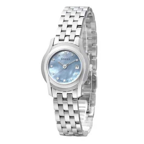 Đồng Hồ Nữ Gucci Watch Ladies Quartz G Class 5500L SS Blue Shell Dial Diamond 11P YA055521 Màu Xanh Bạc - Đồng hồ - Vua Hàng Hiệu