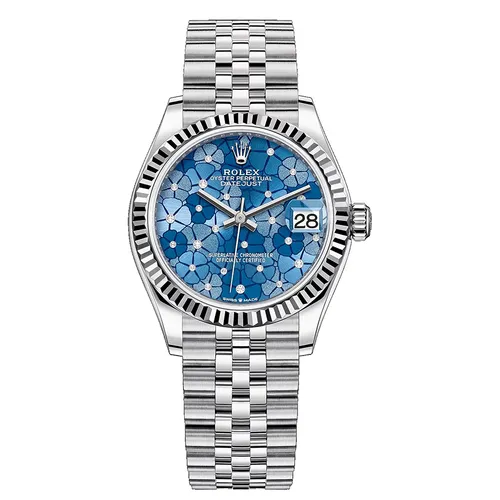 Rolex - Đồng Hồ Nữ Rolex Datejust 31mm 278274-0036 Floral Blue Màu Bạc - Vua Hàng Hiệu