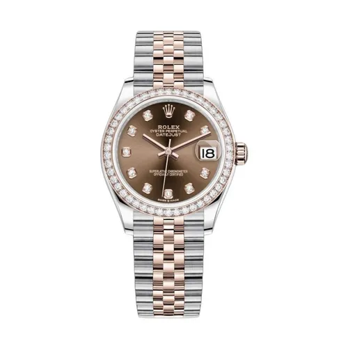 Đồng Hồ Nữ Rolex Datejust 31mm Stainless Steel Rose Gold 278381 Chocolate Màu Bạc Vàng Hồng