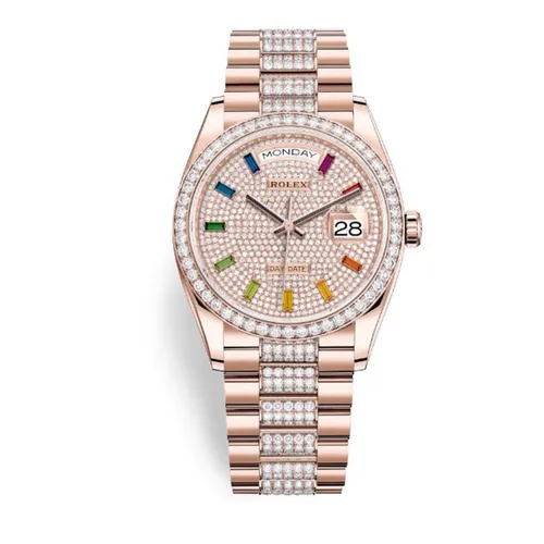 Đồng Hồ Nữ Rolex Day-Date 36mm Everose Gold And Diamonds 128345 Màu Vàng Hồng