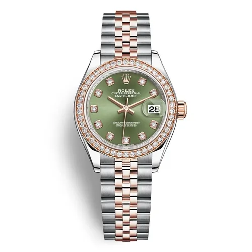 Đồng Hồ Nữ Rolex Steel Everose Gold Rolesor Lady-Datejust 28mm 279381-0007 Màu Bạc Vàng Hồng