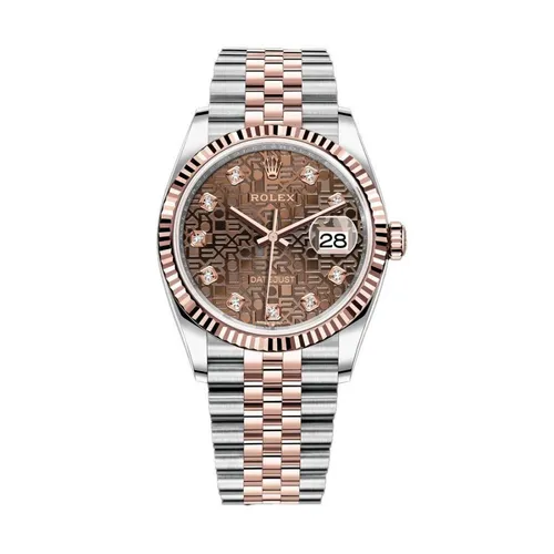 Đồng hồ - Đồng Hồ Rolex Steel Everose Rolesor Datejust 36mm Chocolate Dial 126231 Màu Bạc Vàng Hồng - Vua Hàng Hiệu