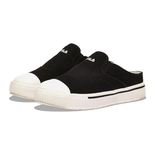 Giày - Giày Fila Unisex Court Lite Mule V2 1TM01989F-001 Màu Đen Trắng - Vua Hàng Hiệu