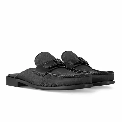 Giày - Giày Hở Gót Nam Louis Vuitton LV Major Open Back Loafer 1AC5FE Màu Đen - Vua Hàng Hiệu