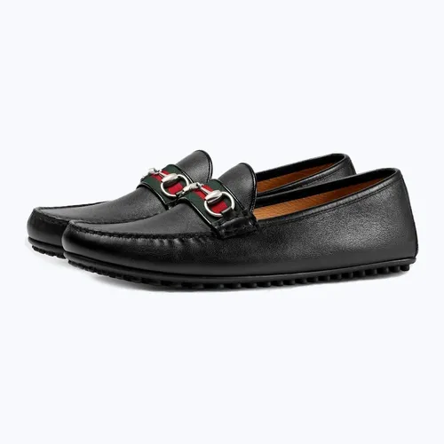 Giày Lười Nam Gucci GG Leather Loafers Moccasins Black 450892-A9L60-1098 Màu Đen Size 42.5