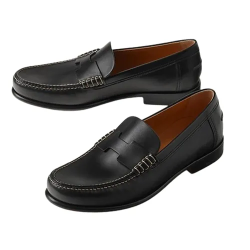 Giày Lười Nam Hermès Kennedy Loafer Màu Đen