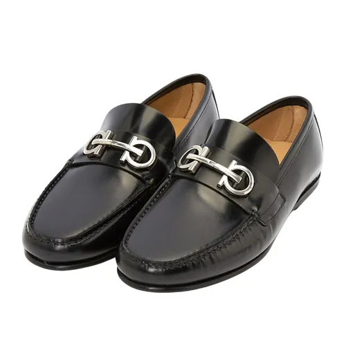 Giày Salvatore Ferragamo Nam - Giày Lười Nam Salvatore Ferragamo Black Leather 0758400 45702 Màu Đen Size 8 - Vua Hàng Hiệu