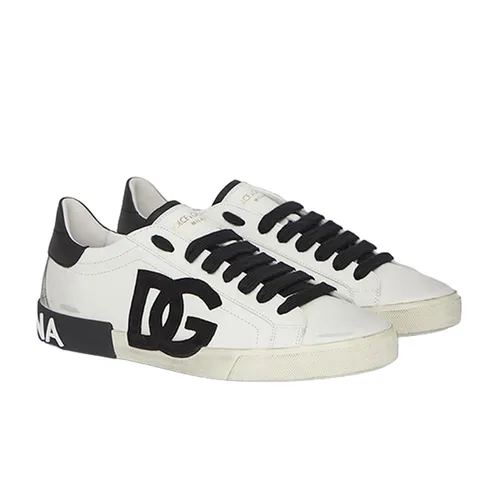 Giày Sneaker Nam Dolce & Gabbana D&G Portofino Vintage CS2203 AO277 89697 Màu Đen Trắng Size 40