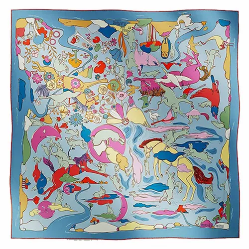 Khăn Nữ Hermès Mille Et Un Lapins Scarf 90 Màu Xanh Dương - Thời trang - Vua Hàng Hiệu