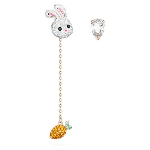 Khuyên Tai Nữ Swarovski Zodiac Rabbit Drop Earrings 5647972 Màu Trắng Cam
