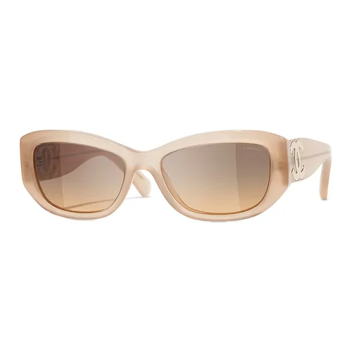 Chanel - Kính Mát Nữ Chanel Rectangle Sunglasses CH5493 173111 Màu Be - Vua Hàng Hiệu
