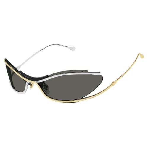 Kính Mát Nữ Gucci Sunglasses GG1487S 001 Màu Xám Vàng