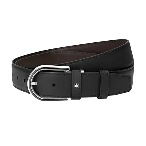 Thắt lưng - Thắt Lưng Nam Montblanc Belt MB126032 Hai Mặt Màu Đen/Nâu Bản 3.5cm - Vua Hàng Hiệu