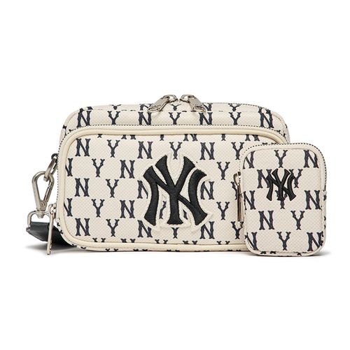 Túi Đeo Chéo MLB Monogram Mini Cross Bag New York Yankees 3ACRS012N-GP007 Màu Kem