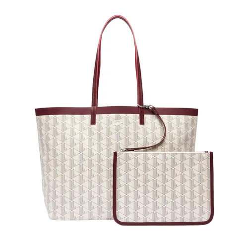Túi xách Lacoste Túi tote - Túi Tote Nữ Lacoste Coated Canvas Monogram Tote Mono Farine Zin NF4478HN M62 Màu Trắng - Vua Hàng Hiệu