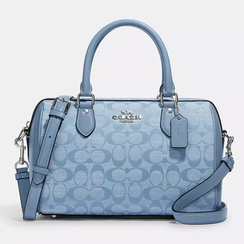 Túi Trống Nữ Coach Rowan Satchel In Signature Chambray CH141 Màu Xanh Da Trời