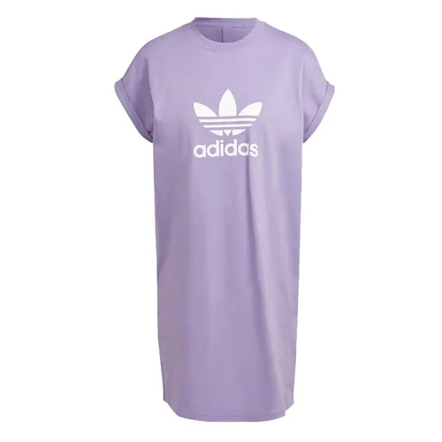 Thời trang Adidas Váy suông - Váy Suông Nữ Adidas Adicolor Classics Trefoil Tee Dress IC5482 Màu Tím Size M - Vua Hàng Hiệu