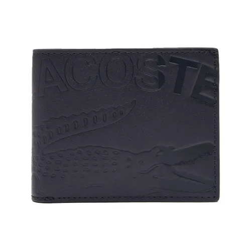 Ví Nam Lacoste Men's Crocodile Print Small Billfold NH4481FW L24 Màu Đen