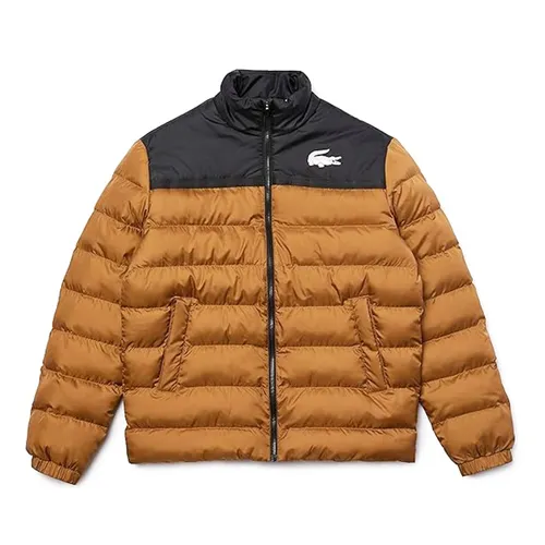 Áo Khoác Nam Lacoste Sport Two-Tone Men's Quilted Winter Jacket BH1549 Màu Nâu/Đen Size 50
