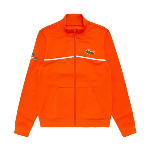 Áo Khoác Nỉ Nam Lacoste Men's Sport Miami Open Resistant Piqué Zip Jacket Màu Cam Size 4