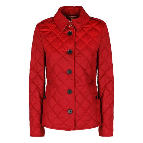 Áo Khoác Nữ Burberry Frankby Quilted Jacket Canvas Màu Đỏ Size S