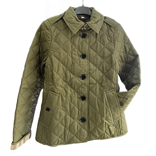 Thời trang - Áo Khoác Nữ Burberry Frankby Quilted Jacket Màu Xanh Rêu - Vua Hàng Hiệu