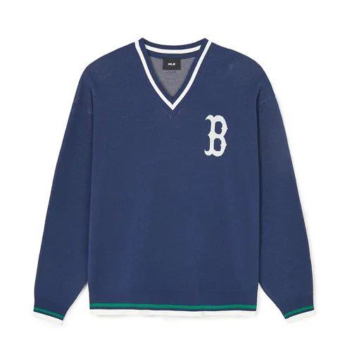 MLB Korea Áo len - Áo Len MLB Varsity Boston Red Sox 3AKPV0141-43NYS Màu Xanh Navy - Vua Hàng Hiệu