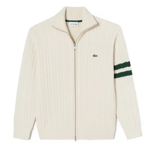 Thời trang - Áo Len Nam Lacoste Men's Zipper Cardigan AH202E-53NR XFJ Màu Trắng Kem Size 3 - Vua Hàng Hiệu