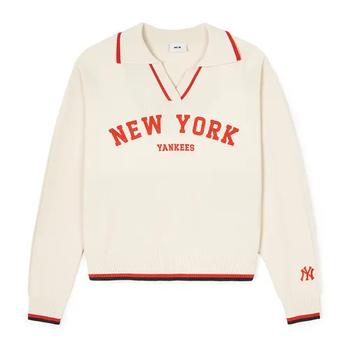 MLB Korea Áo len - Áo Len Nữ MLB Varsity New York Yankees 3FKPV0141-50CRD Màu Kem - Vua Hàng Hiệu