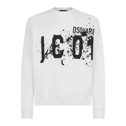 Áo Nỉ Nam Dsquared2 Icon Sweater S79GU0114S25516100 Màu Trắng Size XS