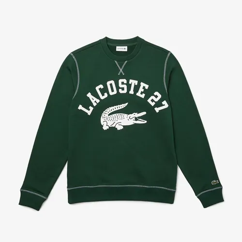 Áo Nỉ Sweater Lacoste Crew Neck 27 Print Fleece Sweatshirt Mens SH0062F Màu Xanh Green Size 5
