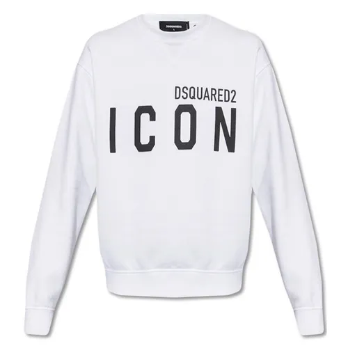 Áo Nỉ Sweater Nam Dsquared2 Icon Logo Sweatshirt S79GU0004 Màu Trắng Size S