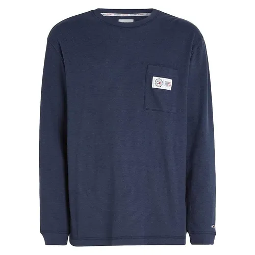 Áo Nỉ Sweater Nam Tommy Hilfiger Men's Long-Sleeved Shirt DM0DM15777_BLU_C87 Màu Xanh Navy Size L - Thời trang - Vua Hàng Hiệu