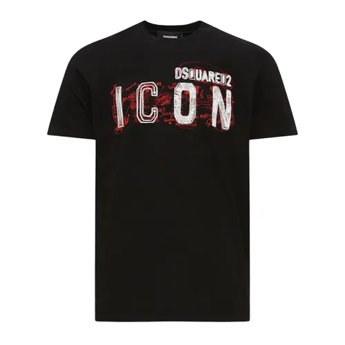 Áo Phông Nam Dsquared2 Icon S79GC0084S23009900 Tshrit Màu Đen Size S