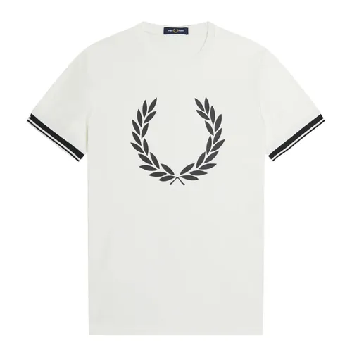 Áo Phông Nam Fred Perry Printed Laurel Wreath Snow T-Shirt M5677-129 Màu Trắng Size S - Thời trang - Vua Hàng Hiệu