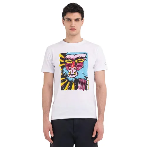 Replay - Áo Phông Nam Replay Jersey T-Shirt With Comic Strip Print M6642 - WHT Màu Trắng Size M - Vua Hàng Hiệu