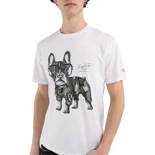 Replay - Áo Phông Nam Replay Jersey T-Shirt With Comic Strip Print M6677 - WHT Màu Trắng Size M - Vua Hàng Hiệu