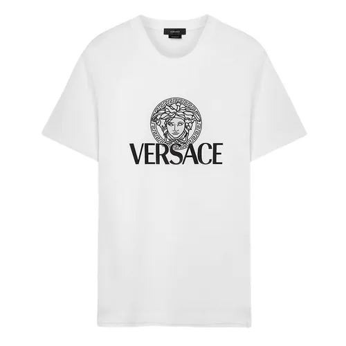 Áo Phông Nam Versace White With Medusa Logo Printed Tshirt 1011504 1A08375 Màu Trắng