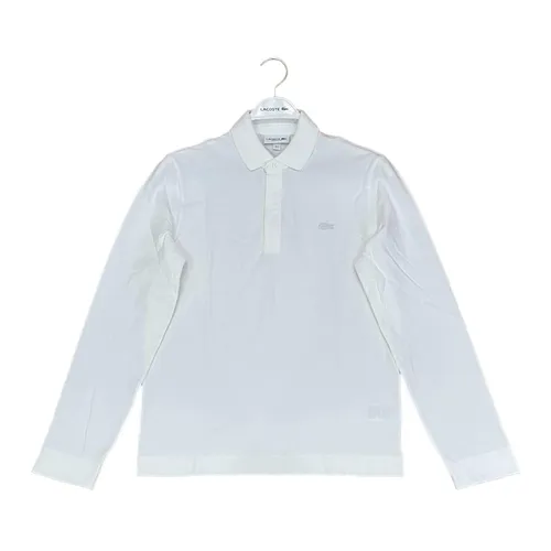 Áo Polo Dài Tay Nam Lacoste Long Sleeve Piqué Polo Màu Trắng Size 3