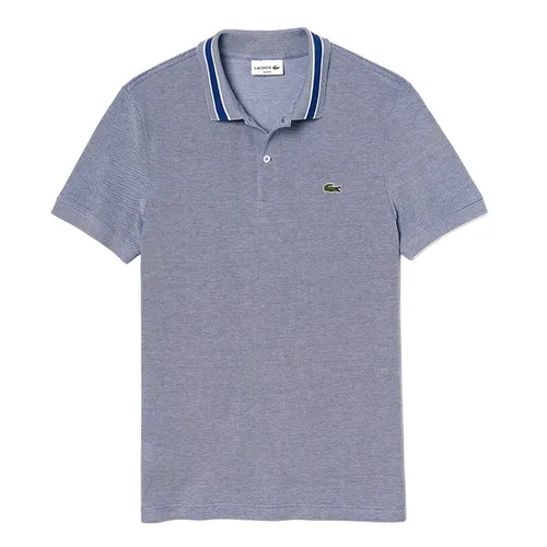 Áo Polo Lacoste Slim Fit Striped Collar Cotton Caviar Piqué Polo Màu Xám Size S