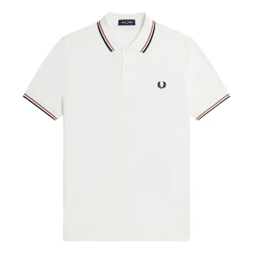 Thời trang Fred Perry - Áo Polo Nam Fred Perry Twin Tipped Polo Shirt M3600-S04 Màu Trắng Size S - Vua Hàng Hiệu